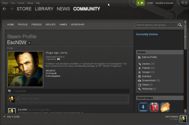 Steam клијент на Линуксу покренут кроз WINE