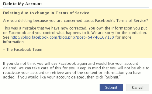 Захтев за перманентно уклањање Фејсбук налога