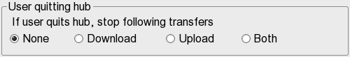Options: Transfer: User quitting hub