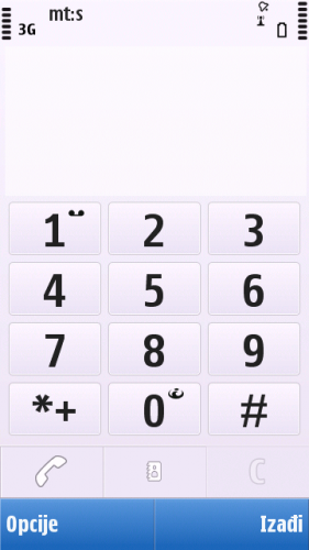 Nokia C6-00: бројчаник за бирање бројева и брзо позивање